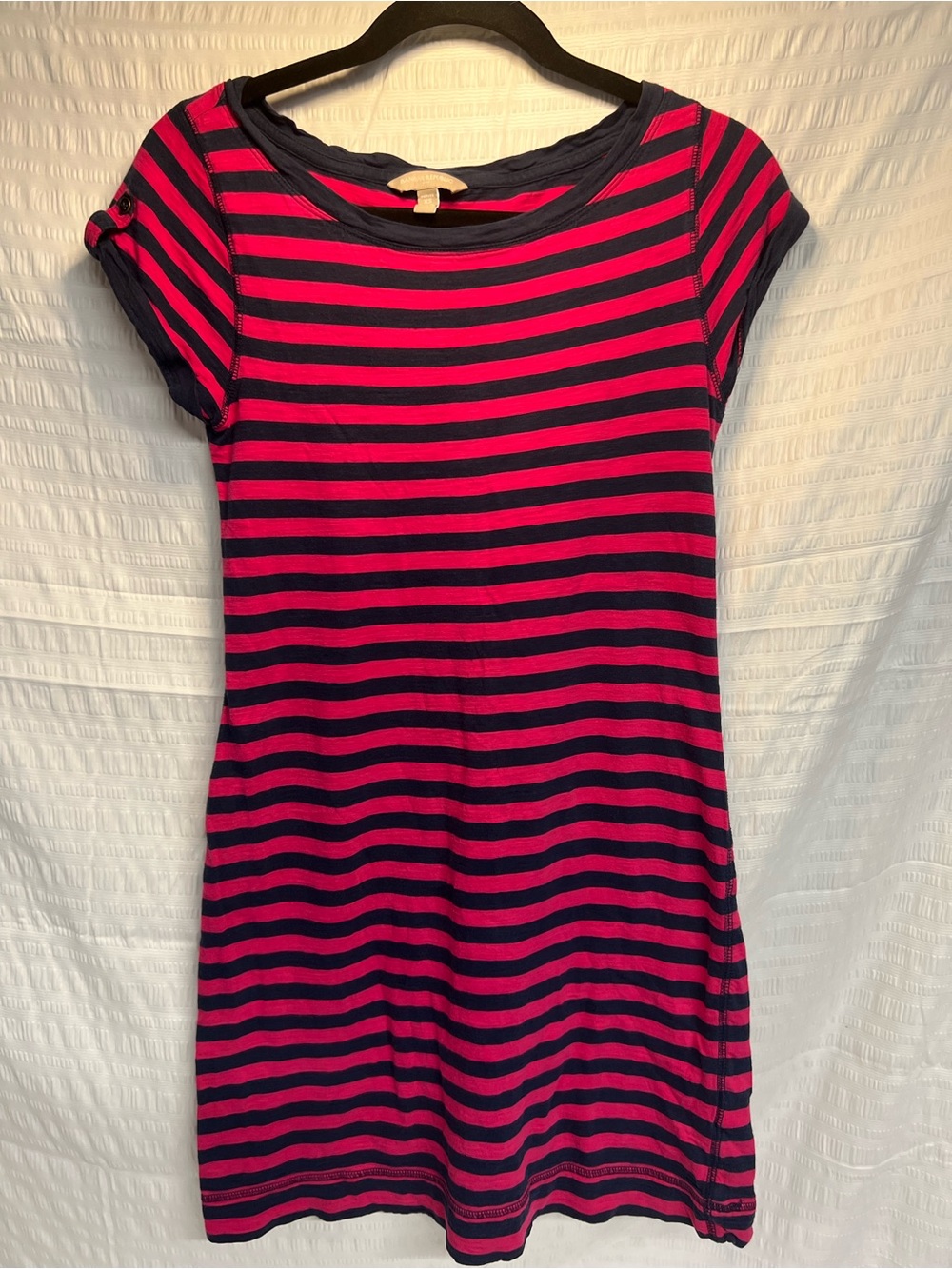 Banana Republic women’s  Striped Short Sleeve Dress — Pink & Navy